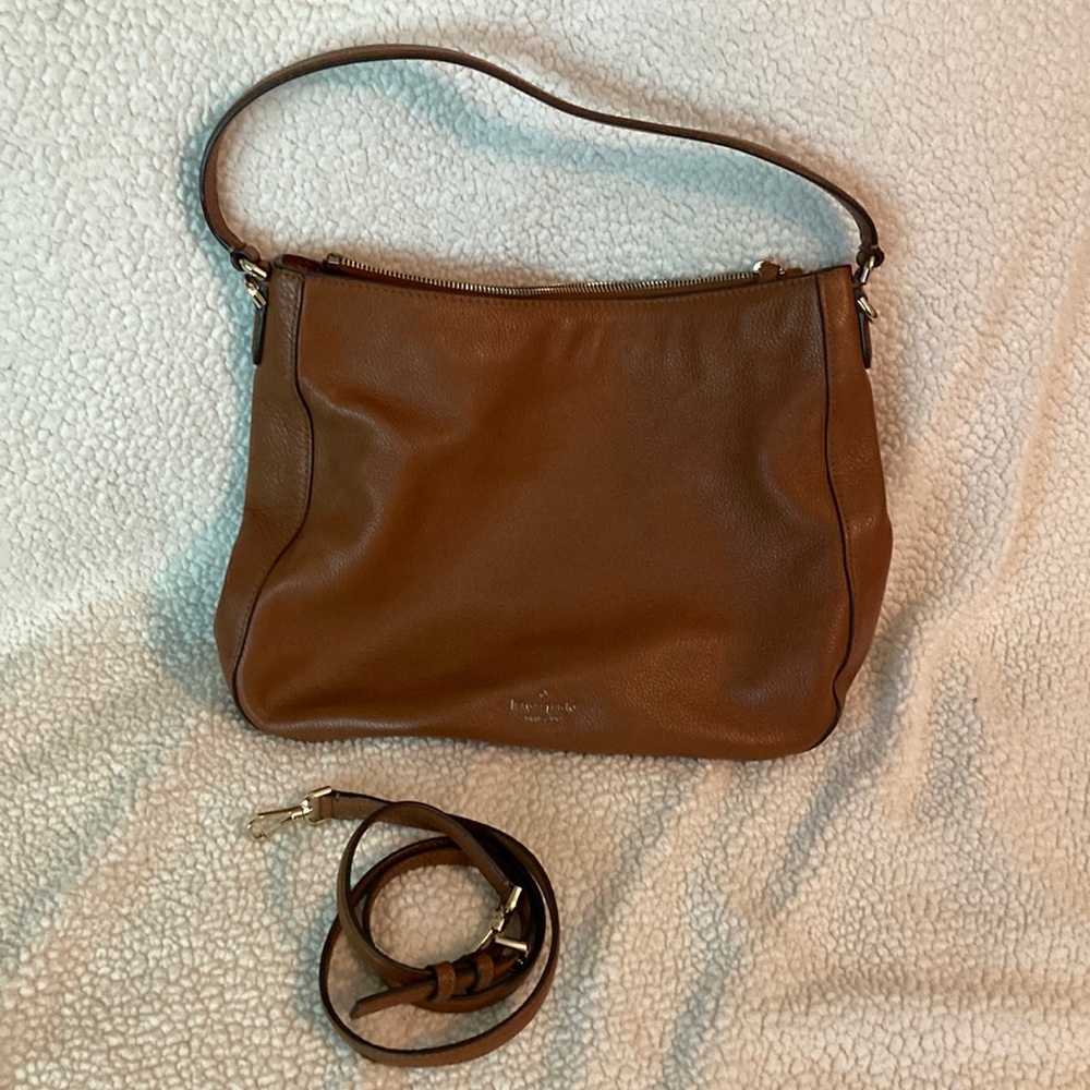 Kate Spade Brown Leather Shoulder Bag with Hobo Design